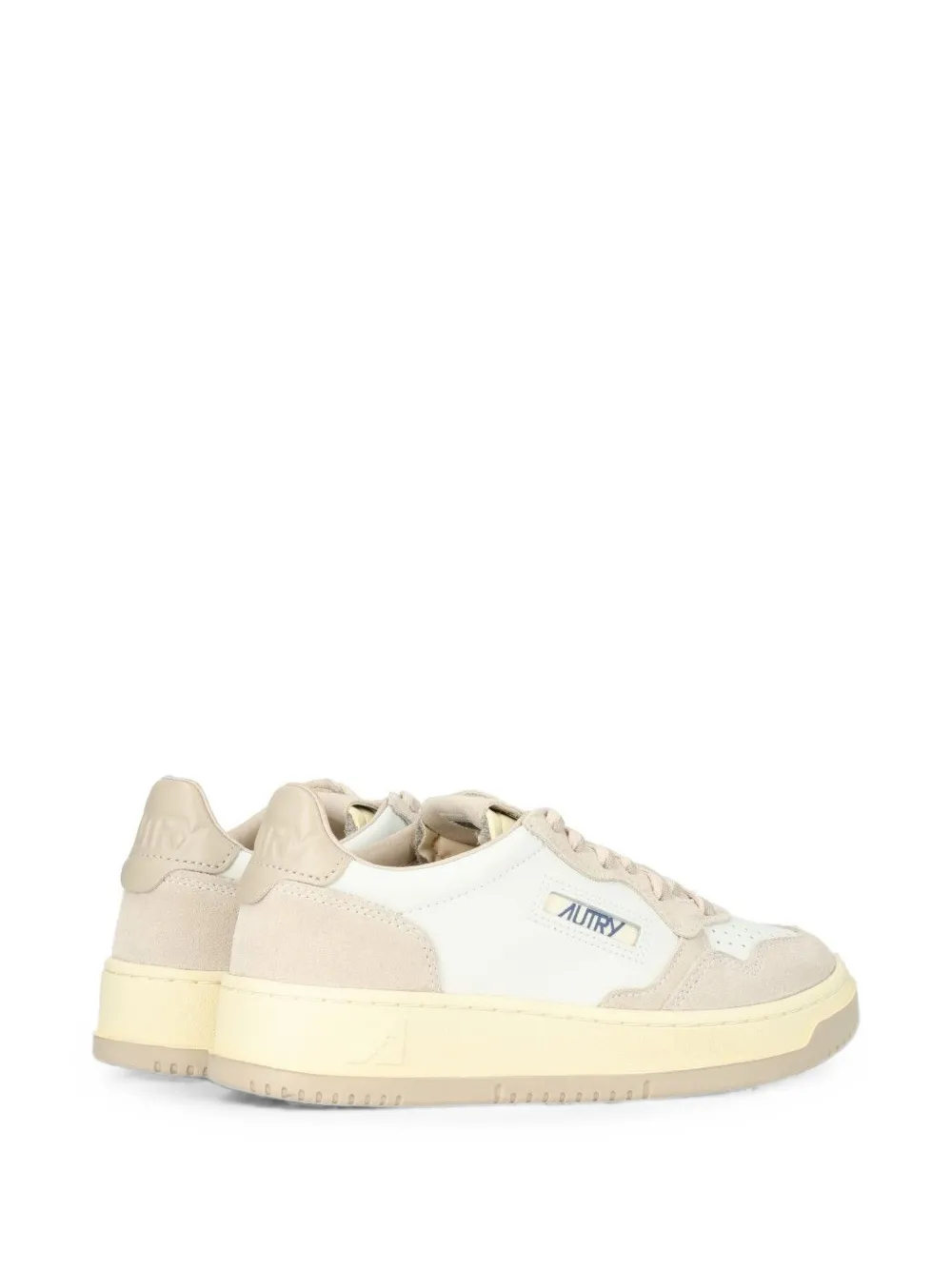Autry Medalist low sneakers in feather gray and lamb leather and suede Wit