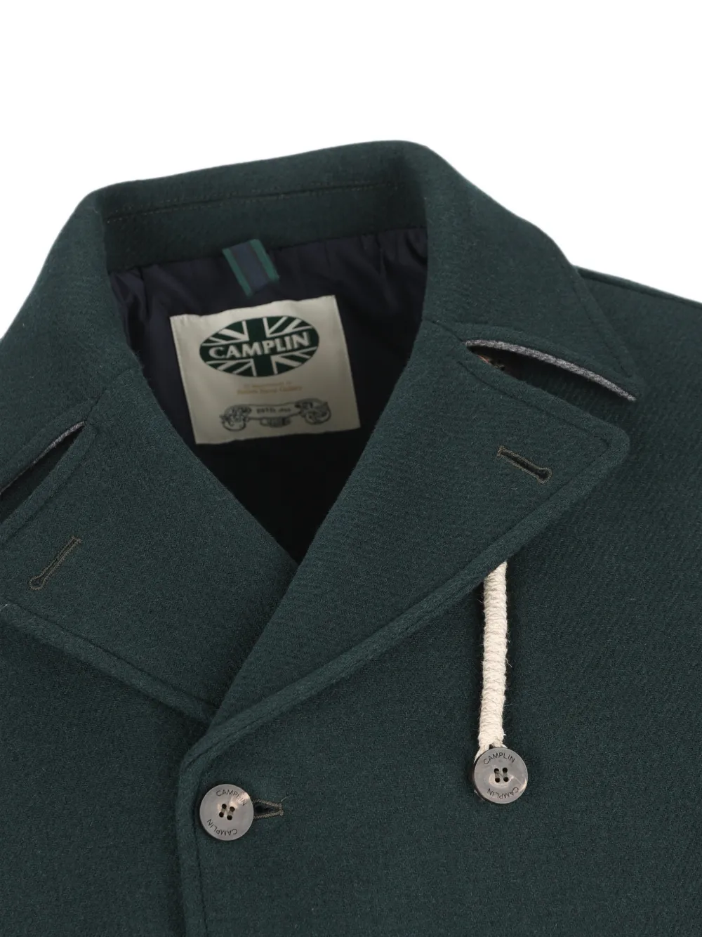 Camplin Sailorjas met gekerfde revers en dubbele rij knopen Groen