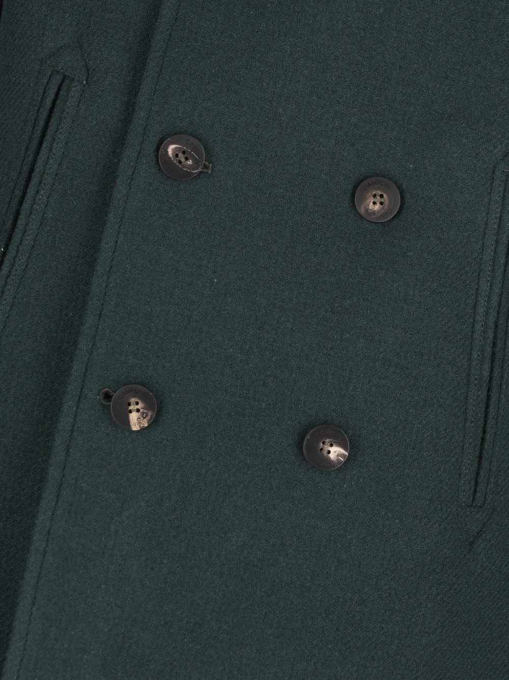 Camplin Sailorjas met gekerfde revers en dubbele rij knopen Groen