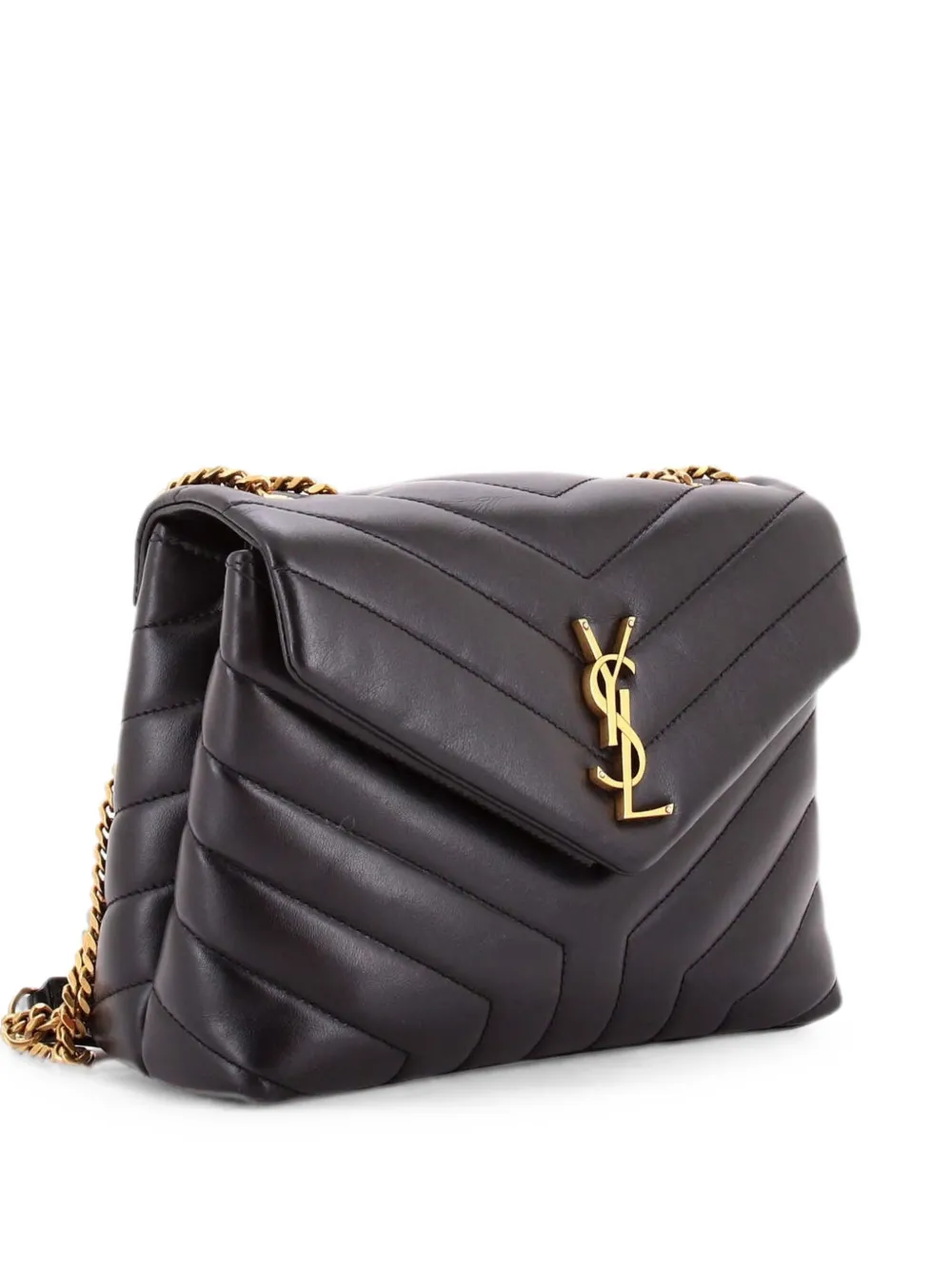 Saint Laurent Pre-Owned Loulou Matelasse Chevron Leather Small shoulder bag - Black