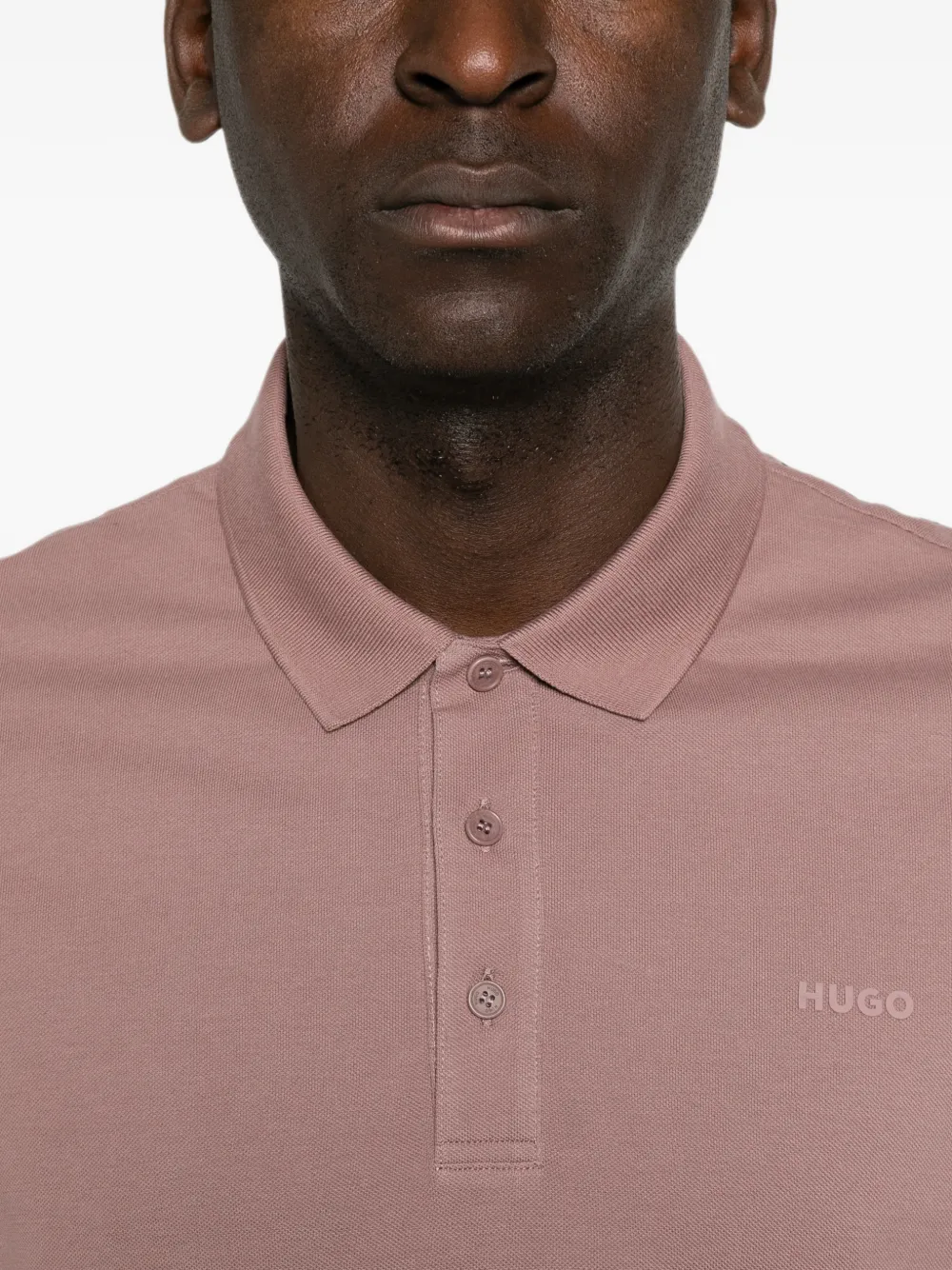 BOSS Katoenen poloshirt met logoprint Roze