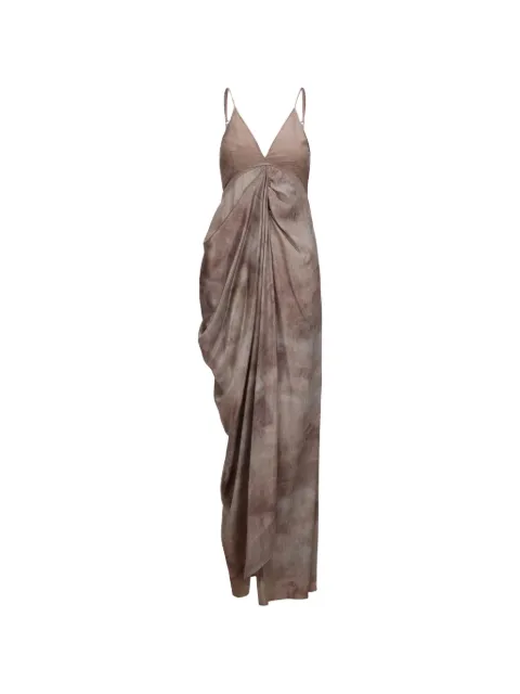ELYWOOD gradient draped asymmetrical maxi dress
