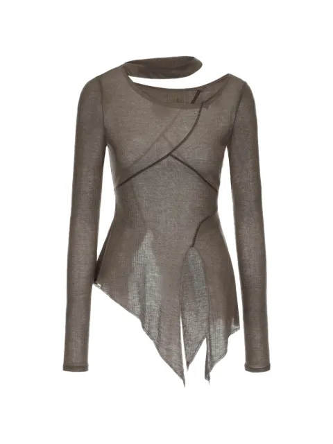 ELYWOOD asymmetric stitch-paneled long-sleeved T-shirt