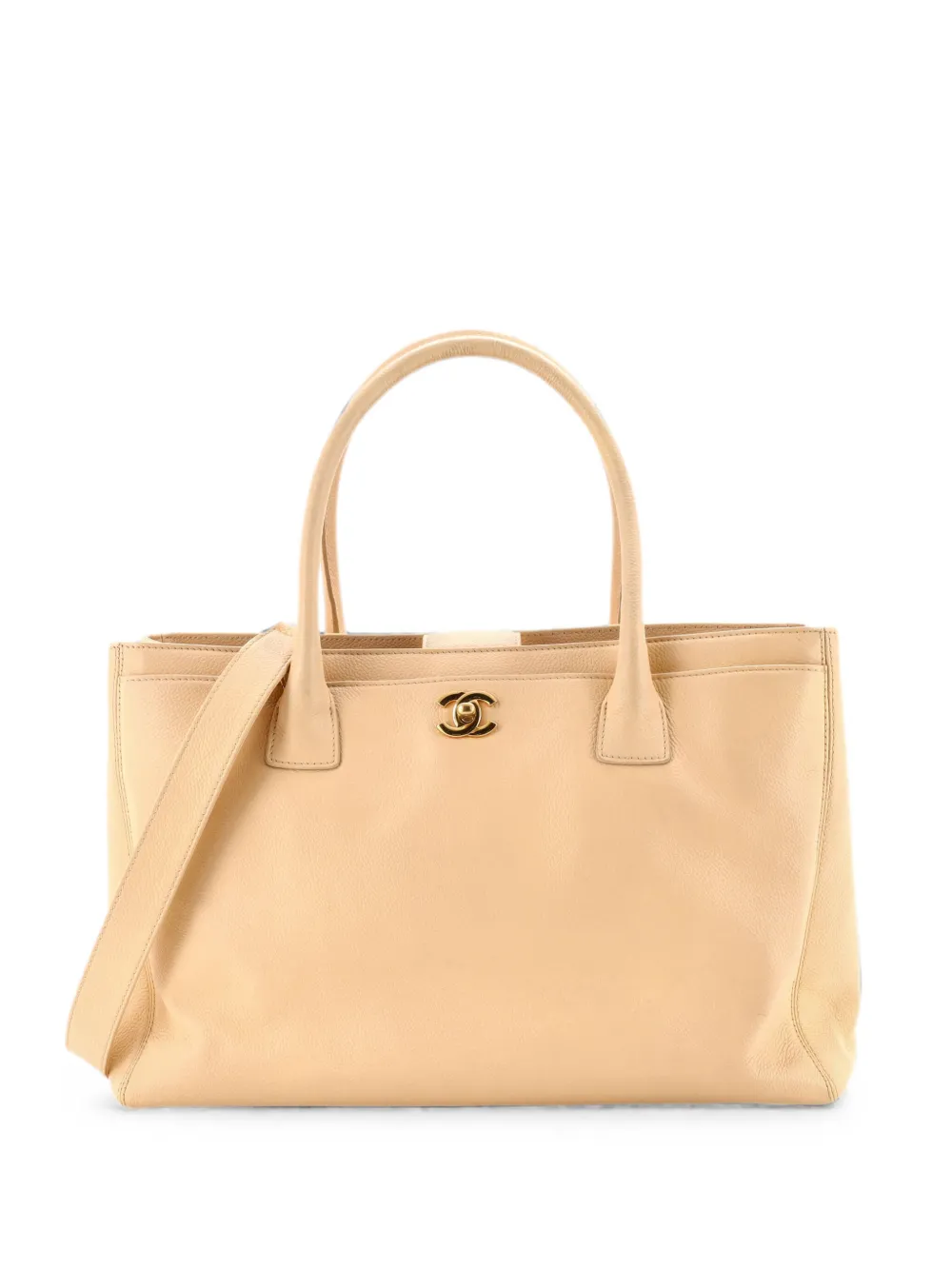 CHANEL Pre-Owned Cerf Executive Leather Medium tote bag - Neutrals