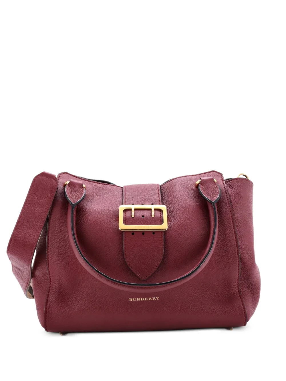 Burberry Pre-Owned Borsa tote media in pelle con fibbia - Viola
