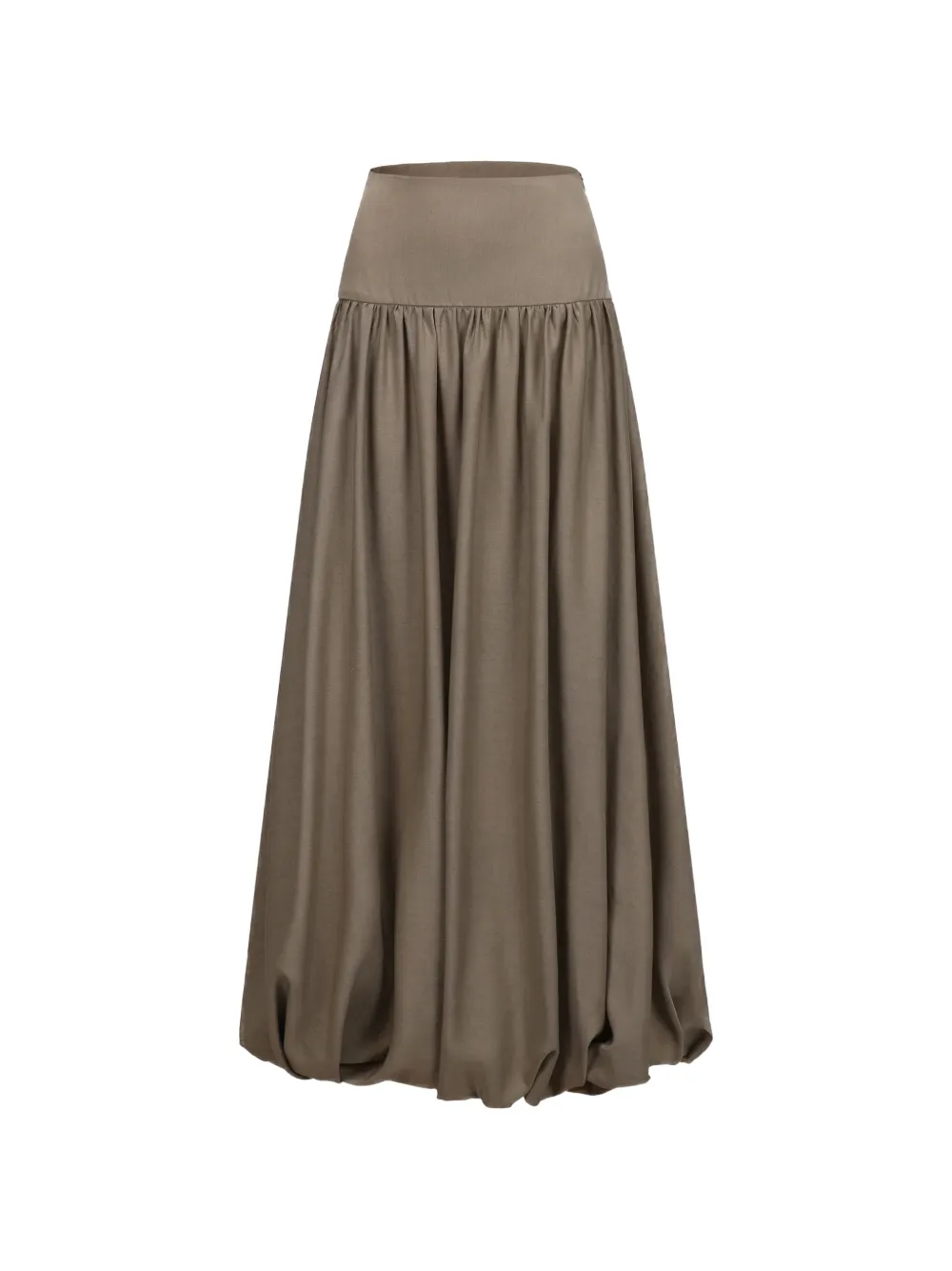 ELYWOOD shirred bubble-hem midi skirt - Nude
