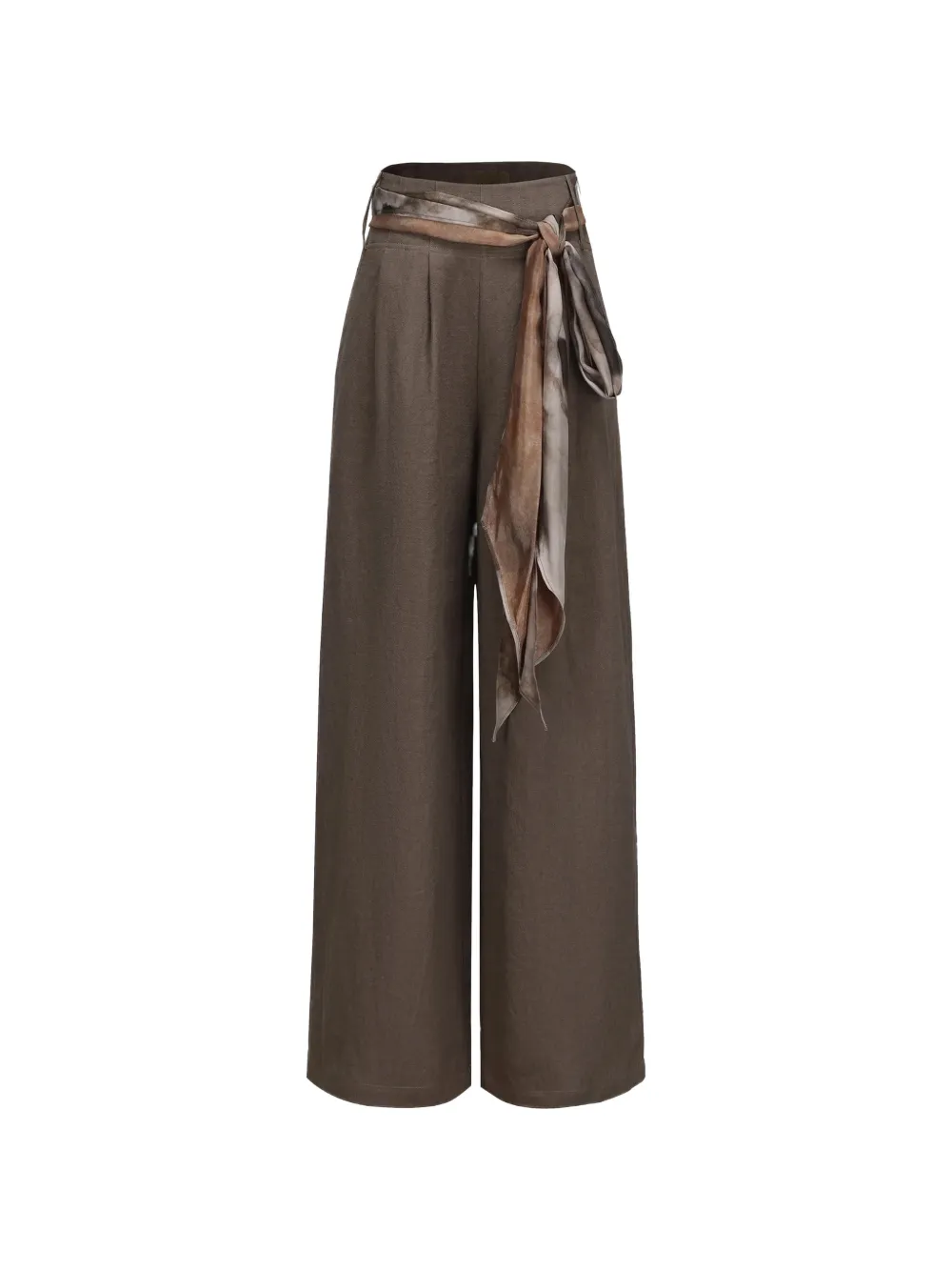 ELYWOOD belted pleated palazzo pants