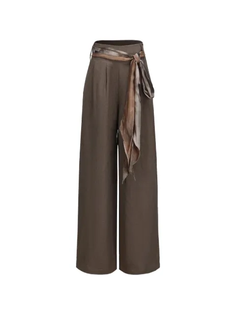 ELYWOOD belted pleated palazzo pants