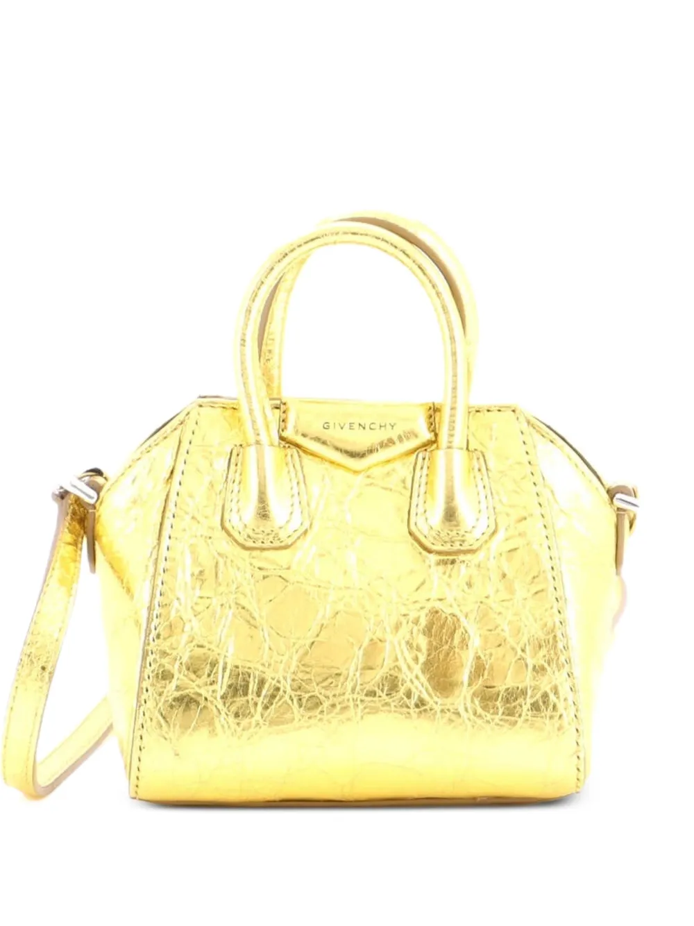 Givenchy Pre-Owned Borsa a tracolla Antigona micro in pelle - Oro