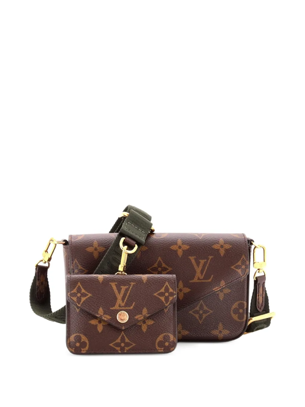 Louis Vuitton Pre-Owned Felicie Strap & Go Handbag Monogram Canvas crossbody bag - Braun