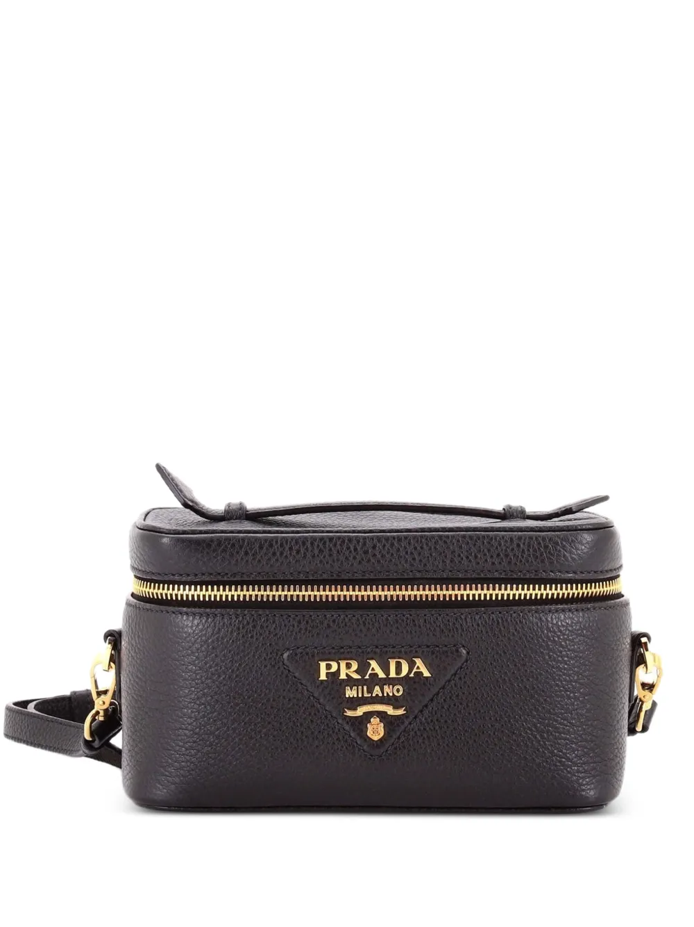 Prada Pre-Owned Mini Vitello Daino Schultertasche mit Henkel - Schwarz
