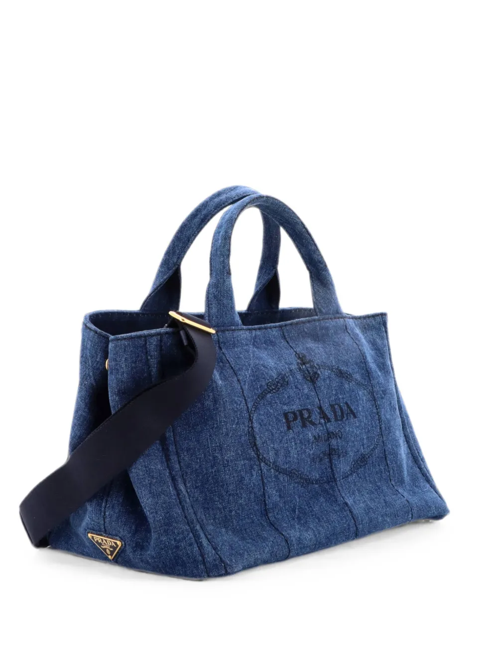 Prada Pre-Owned Borsa tote Canapa media convertibile in denim - Blu
