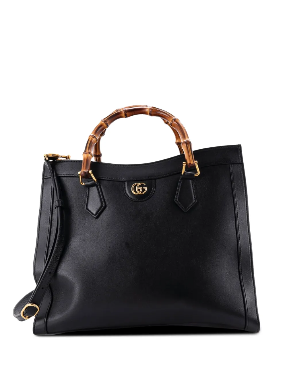 Gucci Pre-Owned Borsa tote Diana NM media in pelle con manico in bambù - Nero