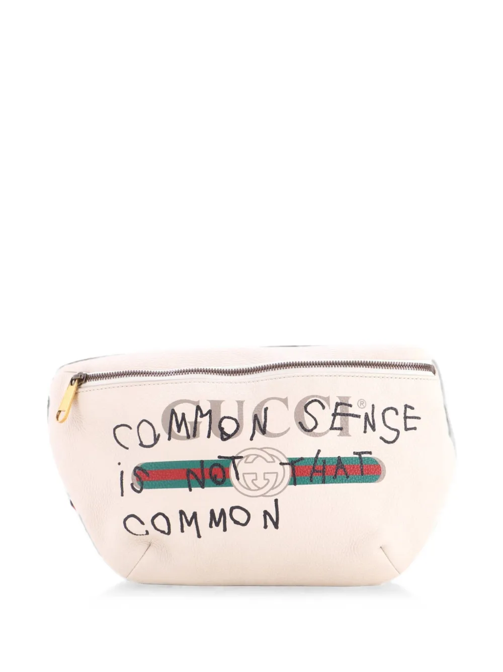 Gucci Pre-Owned Marsupio medio in pelle con stampa logo - Bianco