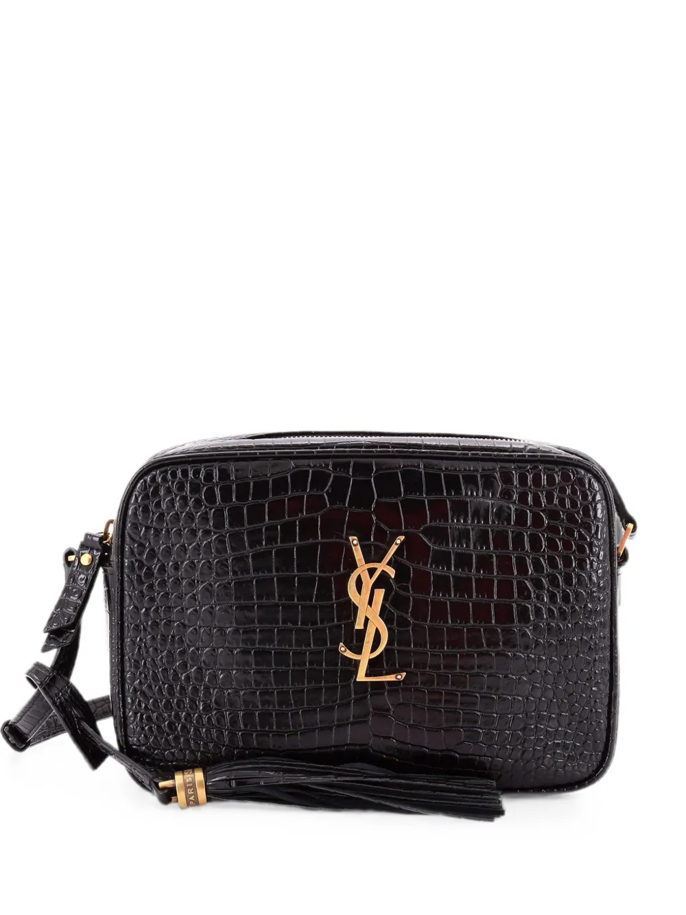 Saint Laurent Pre-Owned Lou Camera Bag Crocodile Embossed Leather Small crossbody bag - Black