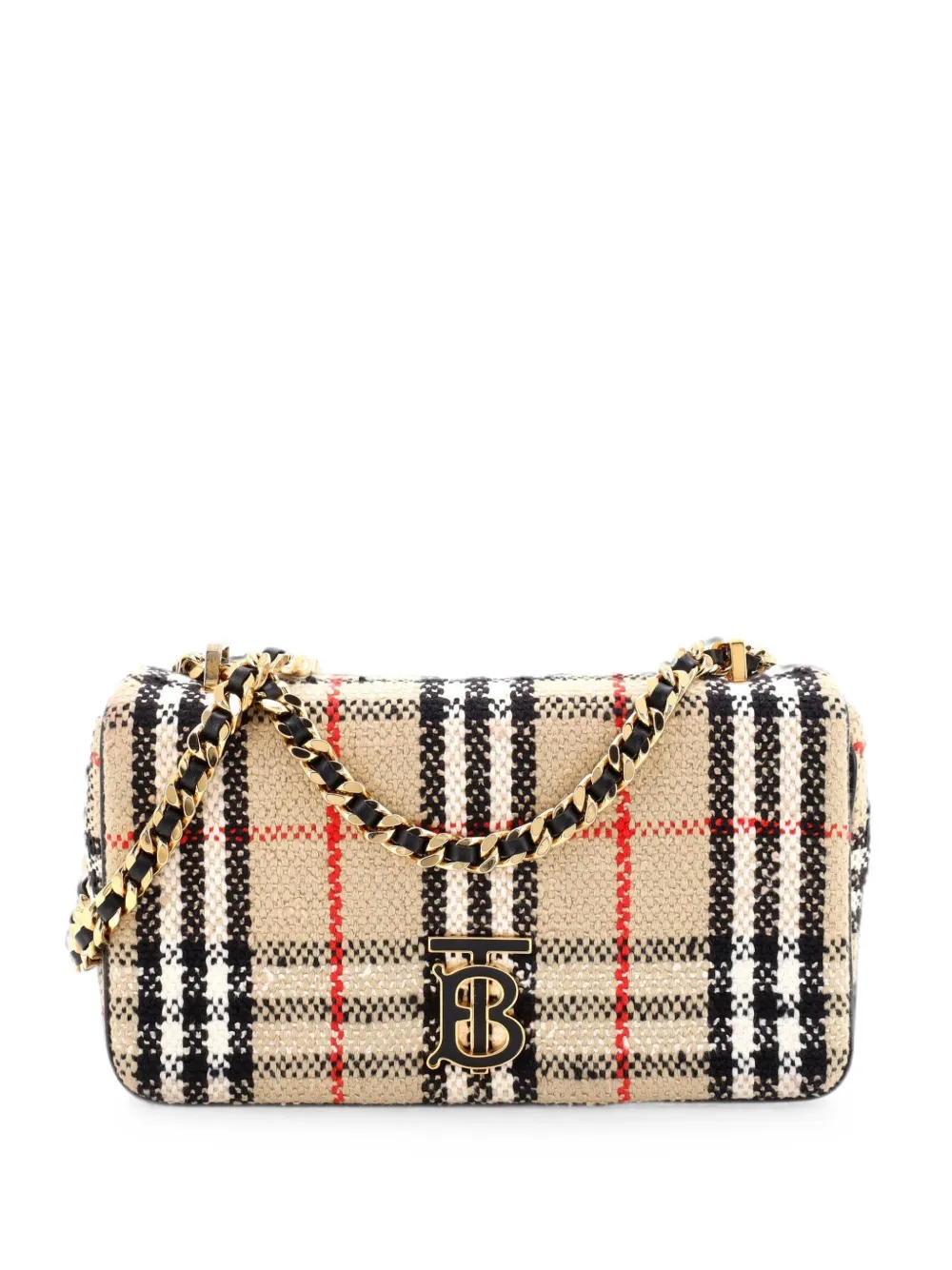 Burberry Pre-Owned Borsa a spalla Lola Vintage Check piccola in tweed - Toni neutri