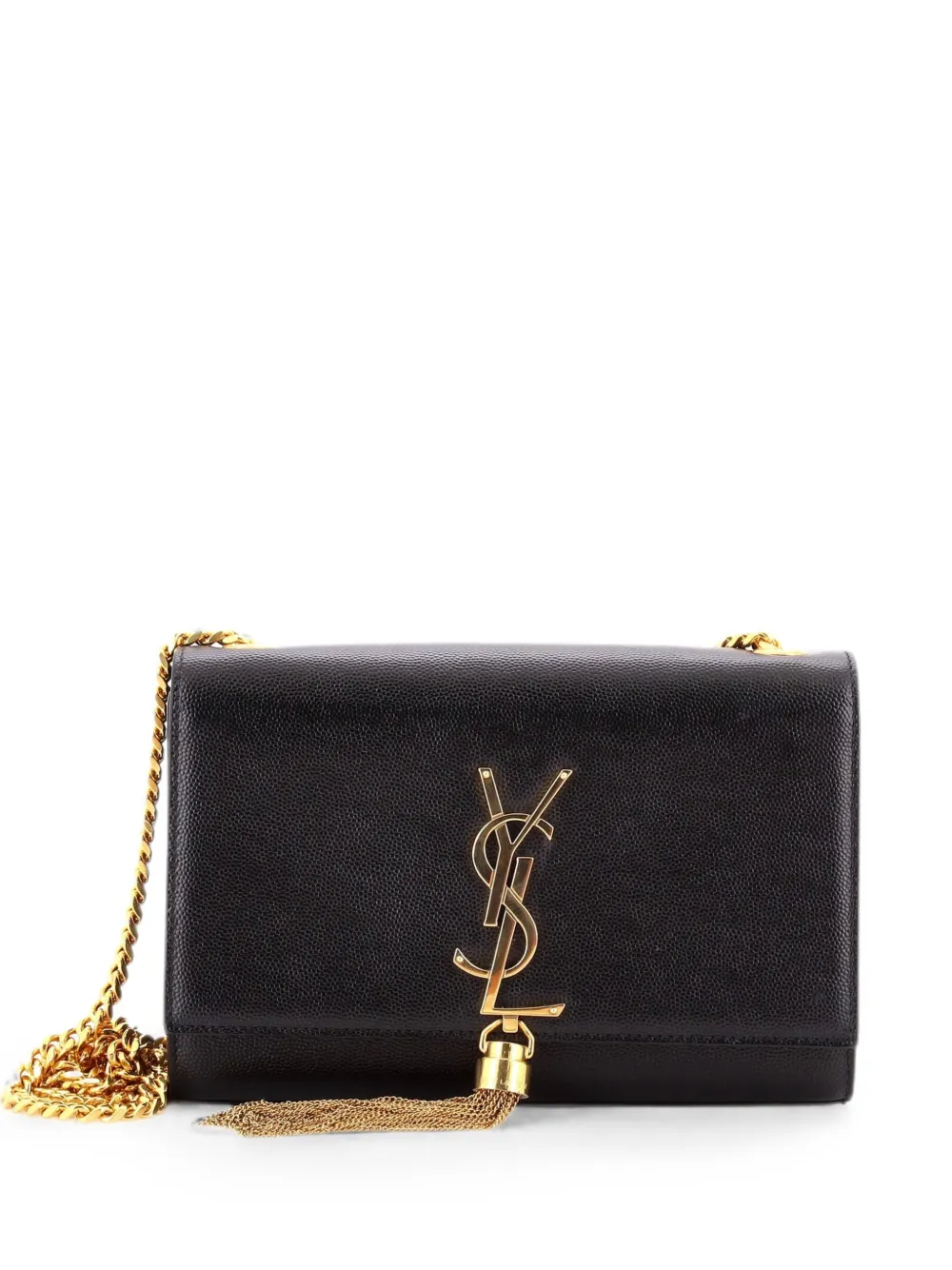 Saint Laurent Pre-Owned Borsa a tracolla Classic Monogram piccola in pelle con nappa - Nero
