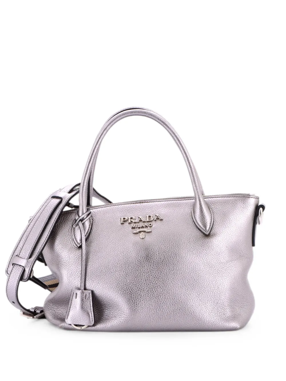 Prada Pre-Owned Dual Strap Zip Tote Vitello Daino Small shoulder bag - Silber