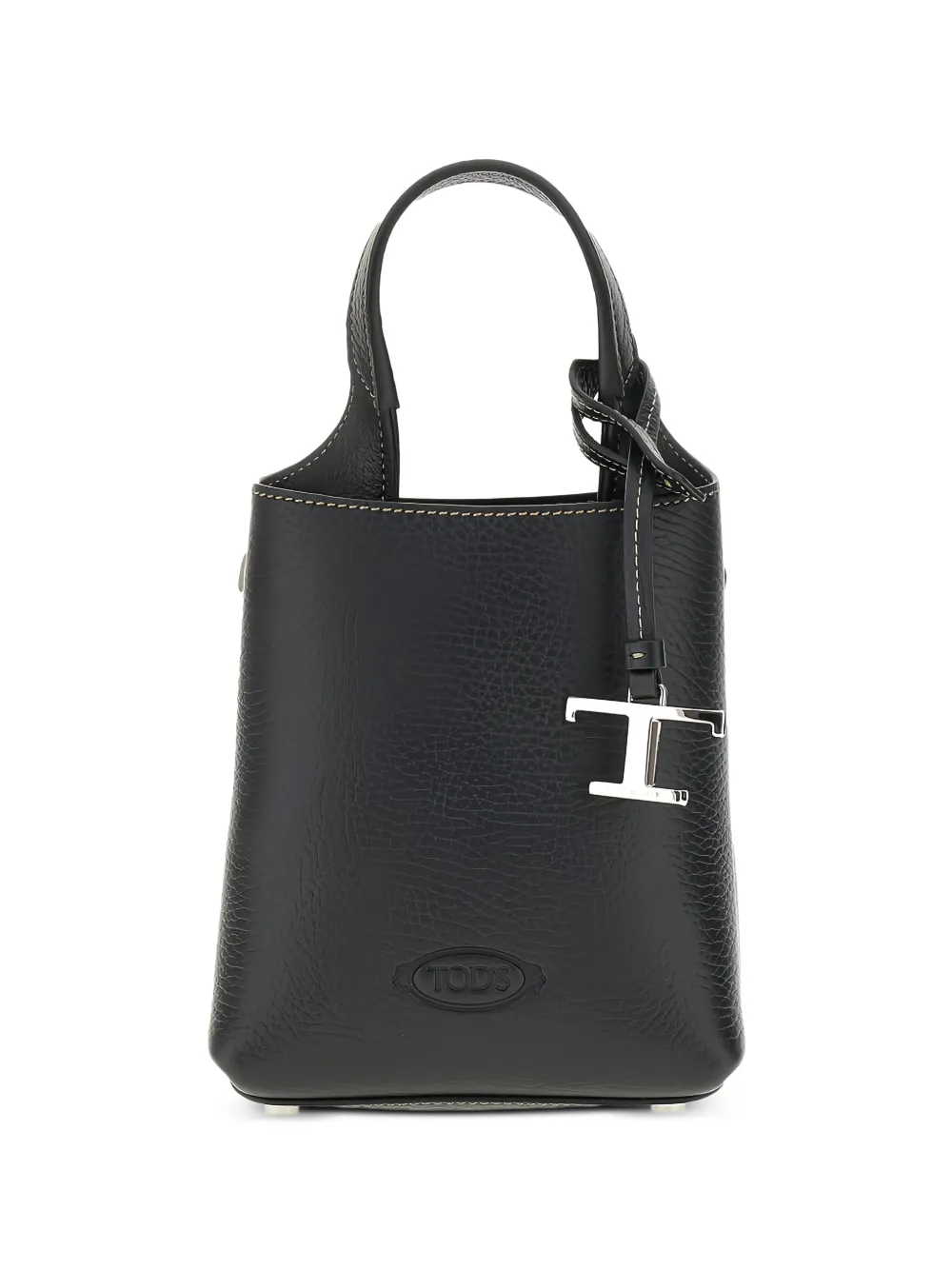 Tod's T Timeless pebbled bucket bag - Schwarz