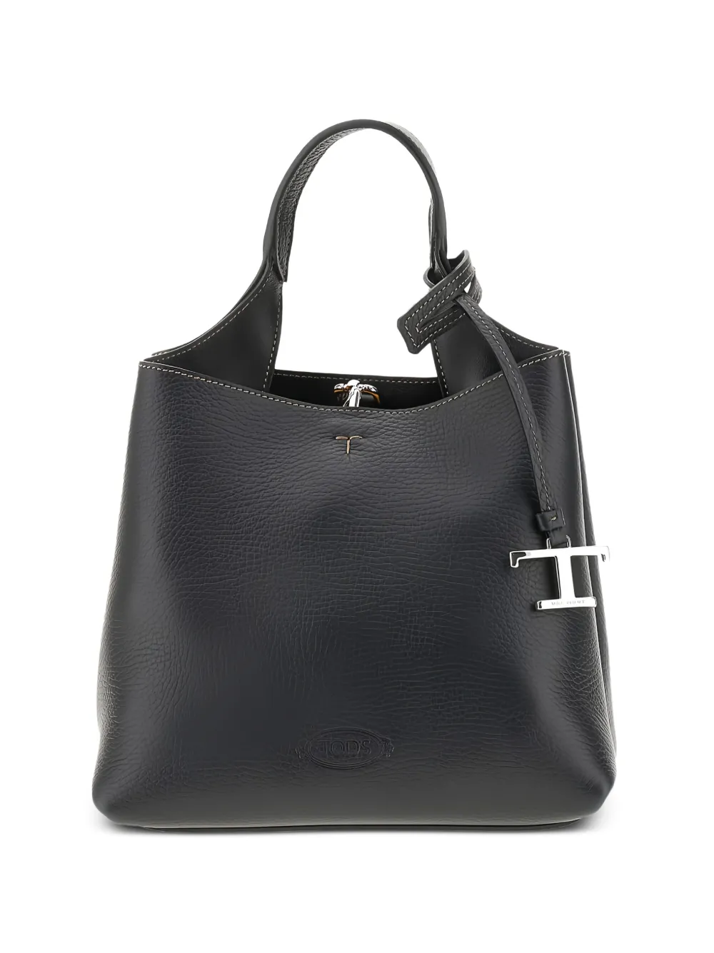 Tod's T Timeless pebbled leather cross body bag - Nero