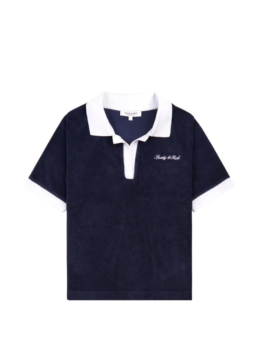 Sporty & Rich logo-embroidered terry polo shirt - Blau