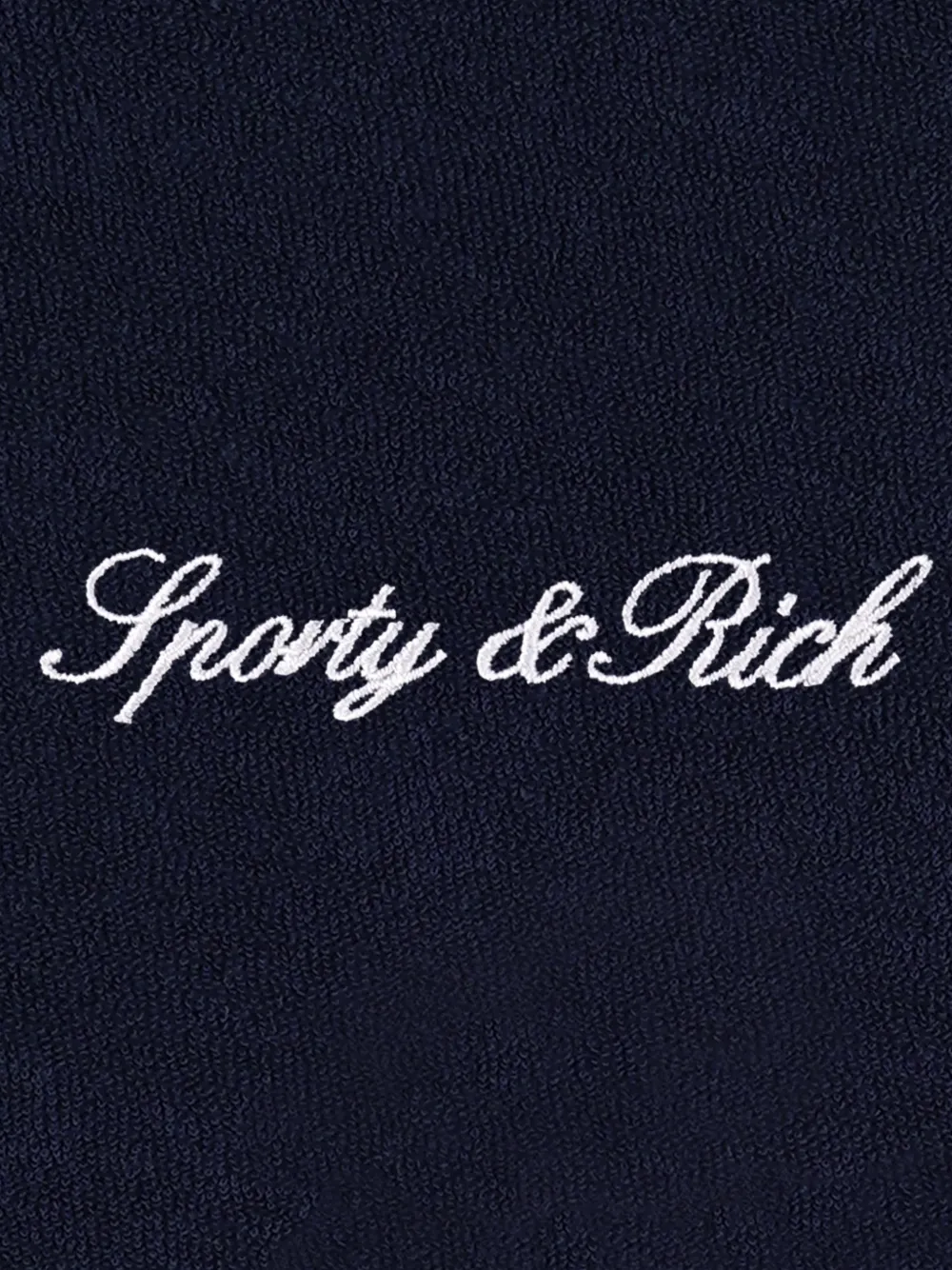 Sporty & Rich Badstof poloshirt met geborduurd logo Blauw