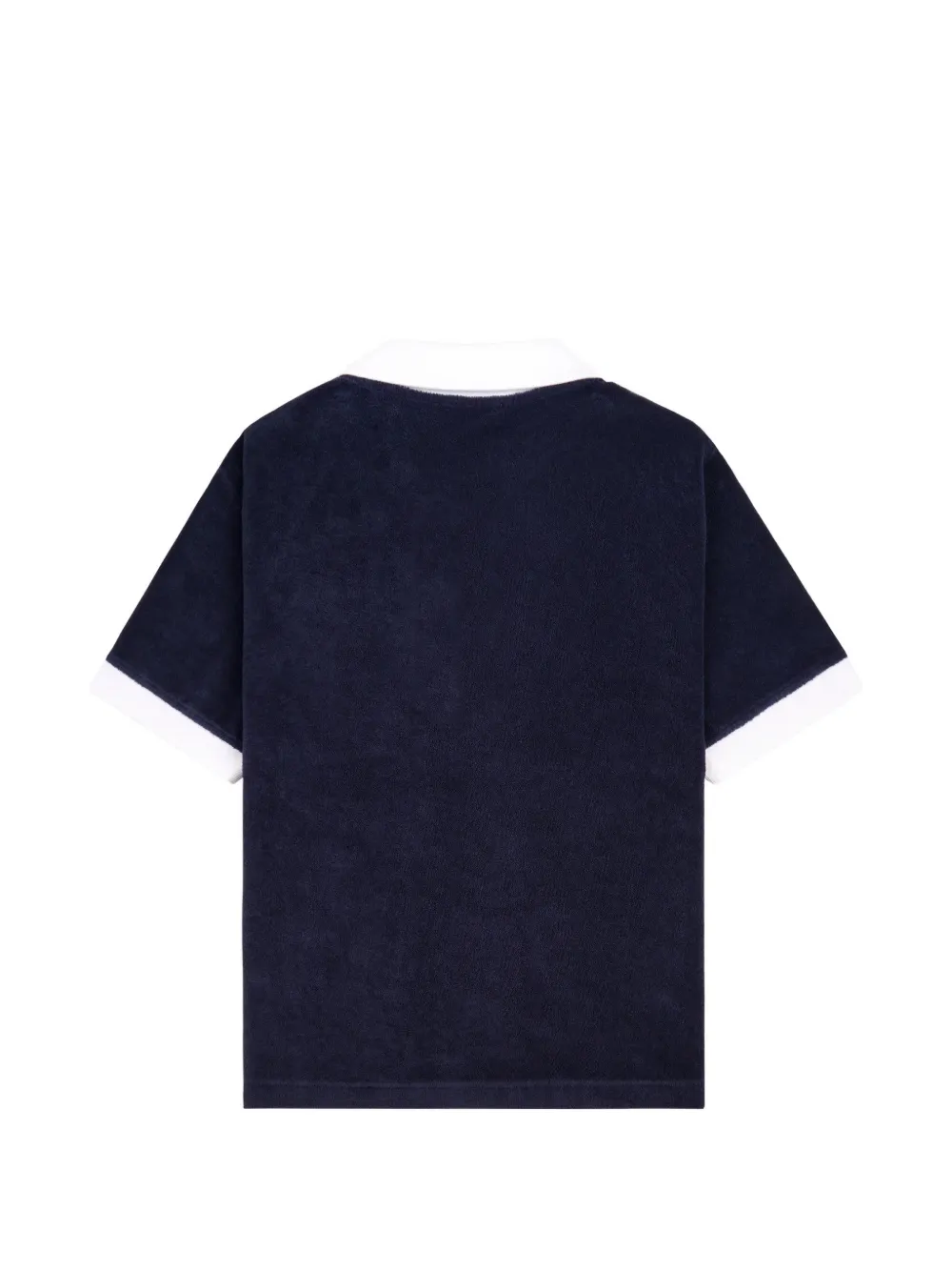 Sporty & Rich Badstof poloshirt met geborduurd logo Blauw