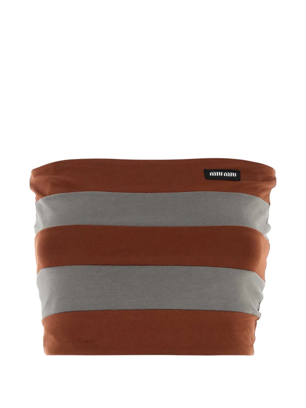 Miu Miu Top crop a righe - Marrone