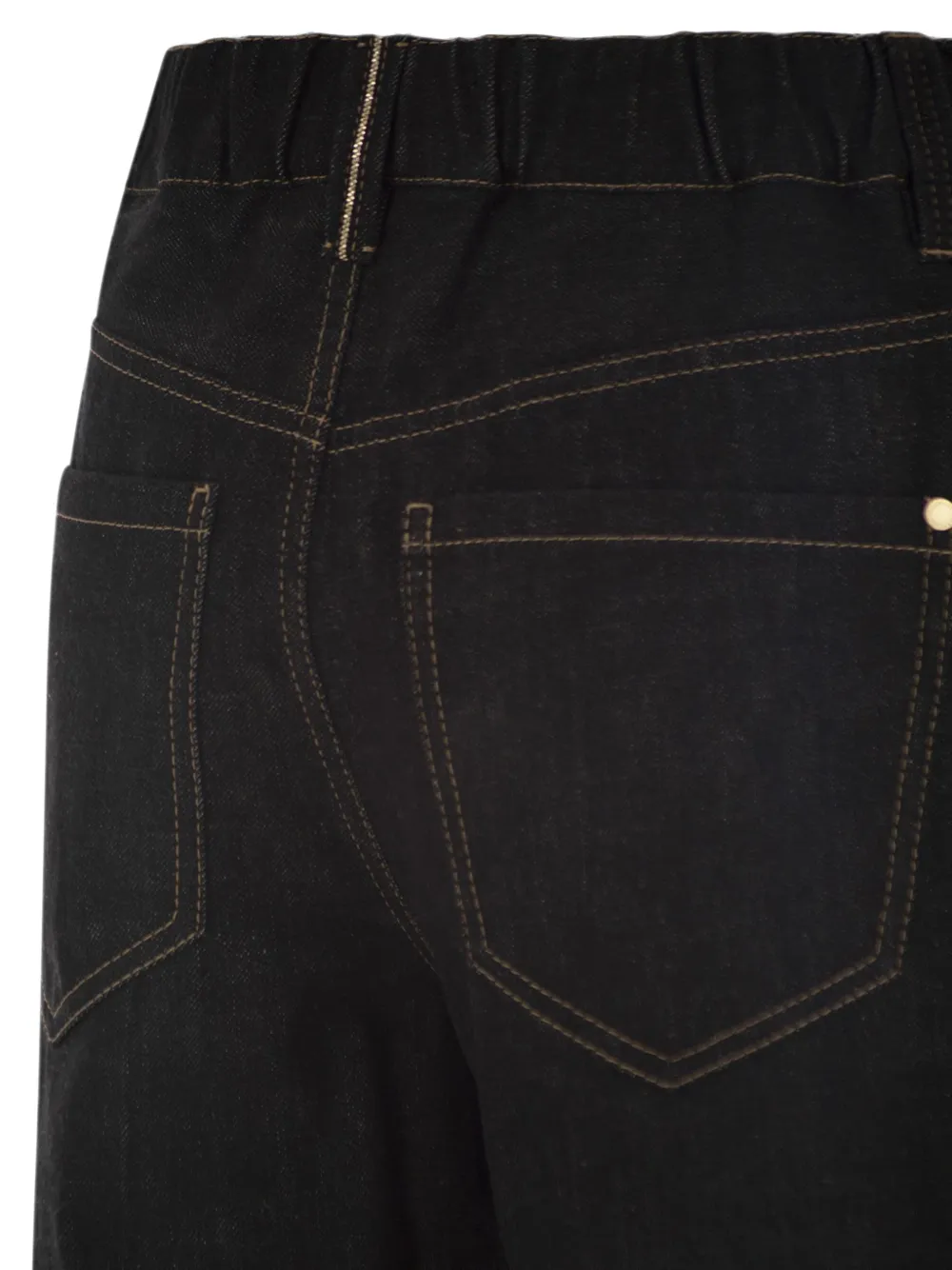 Brunello Cucinelli Denim jeans met wijde pijpen Zwart