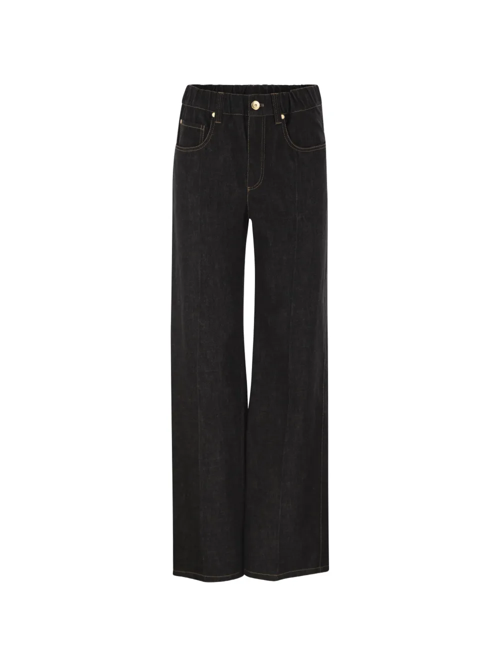 Brunello Cucinelli wide-leg cotton denim jeans - Schwarz