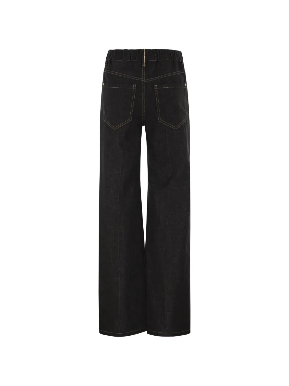 Brunello Cucinelli Denim jeans met wijde pijpen Zwart