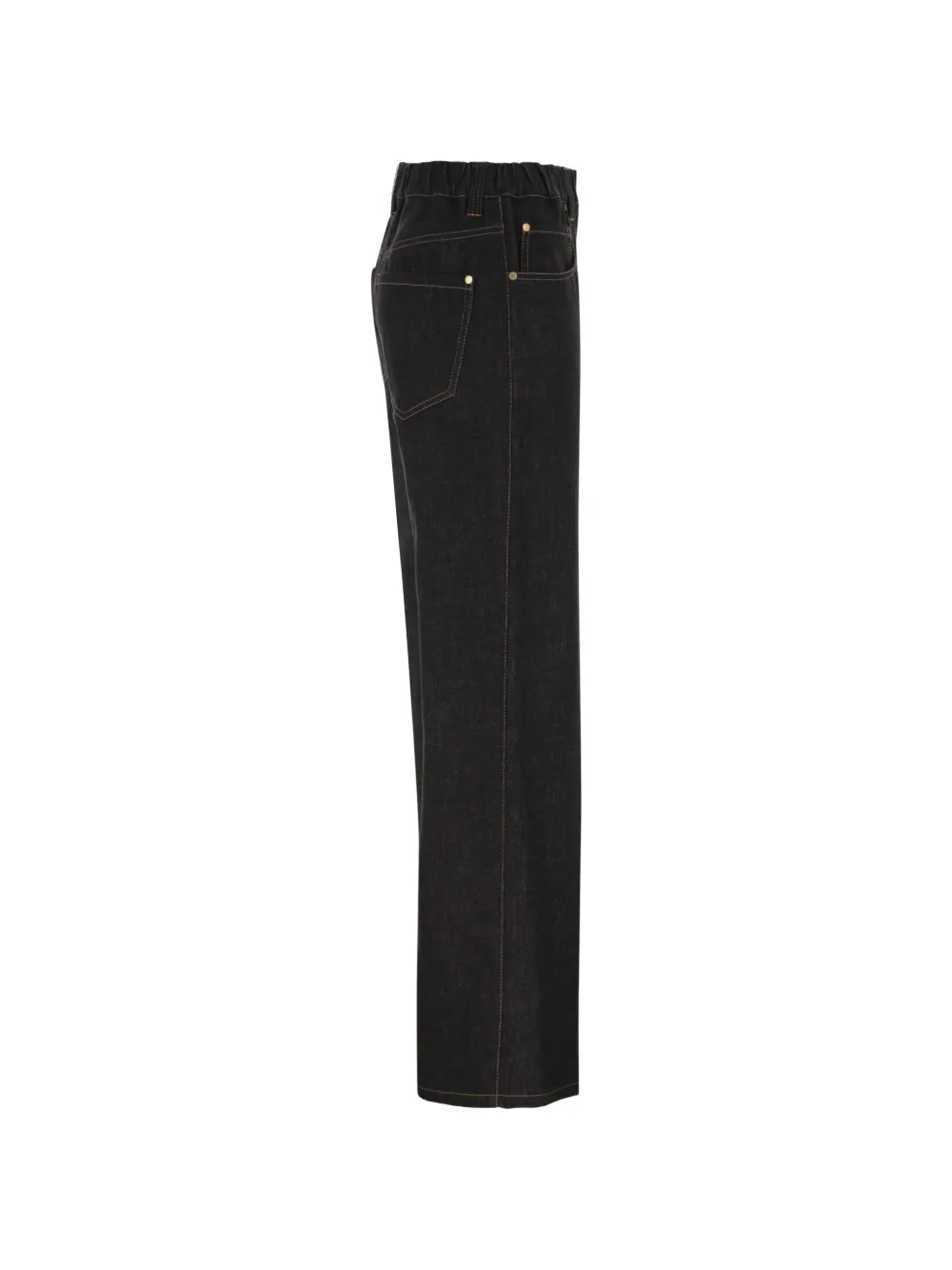 Brunello Cucinelli Denim jeans met wijde pijpen Zwart