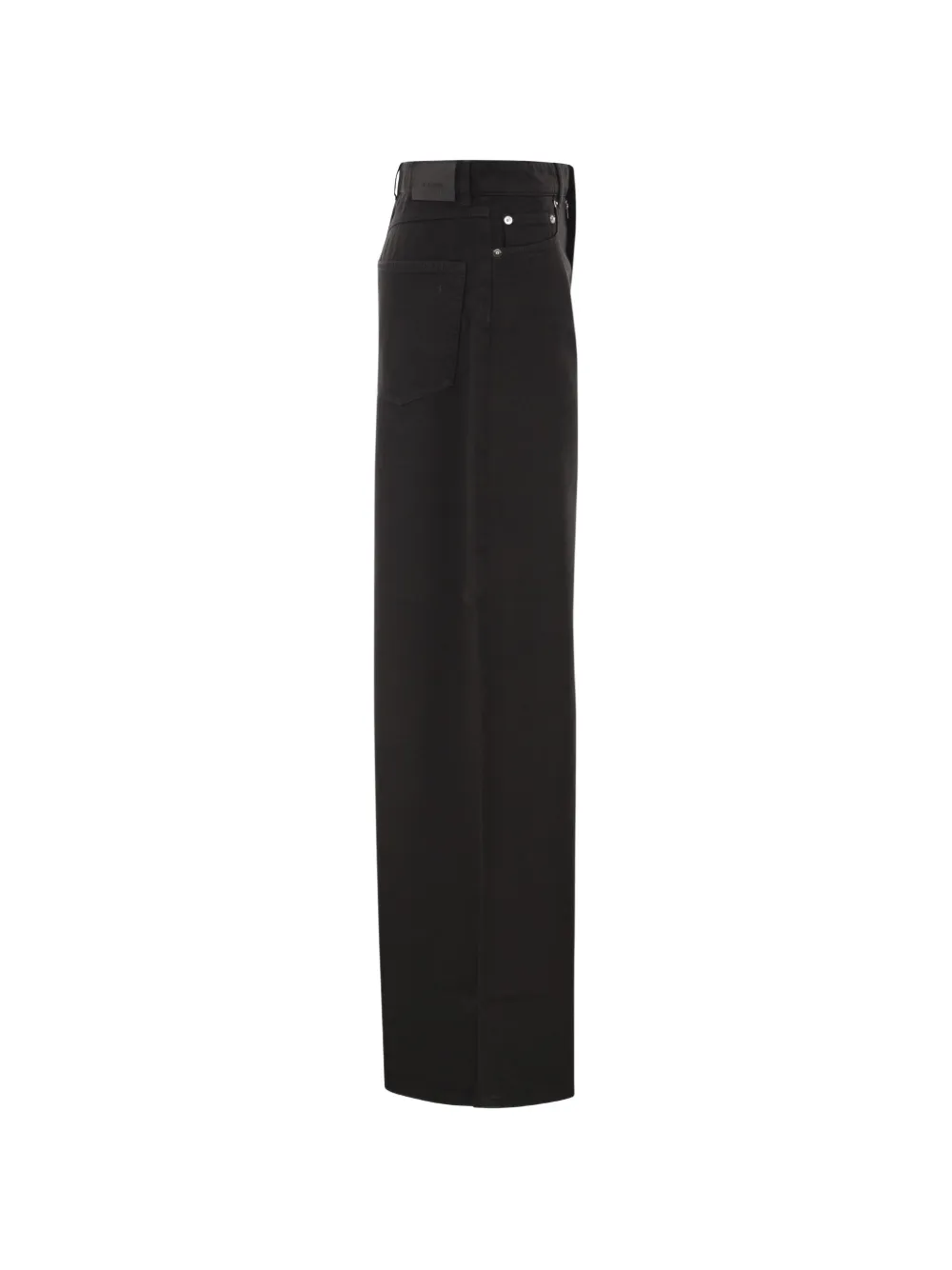 Sportmax Jeans met wijde pijpen en metalen haak Zwart