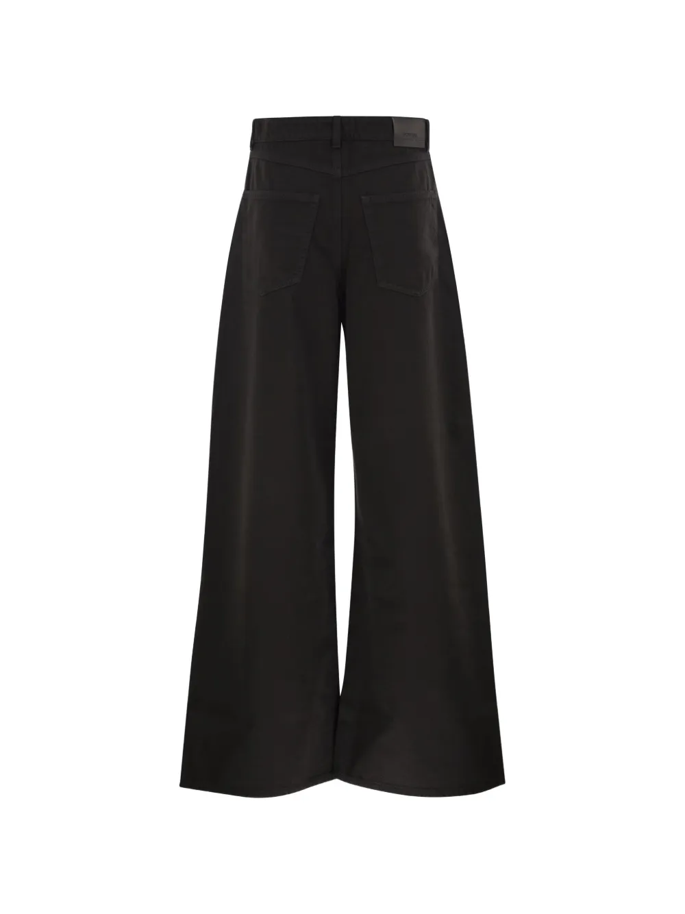 Sportmax Jeans met wijde pijpen en metalen haak Zwart