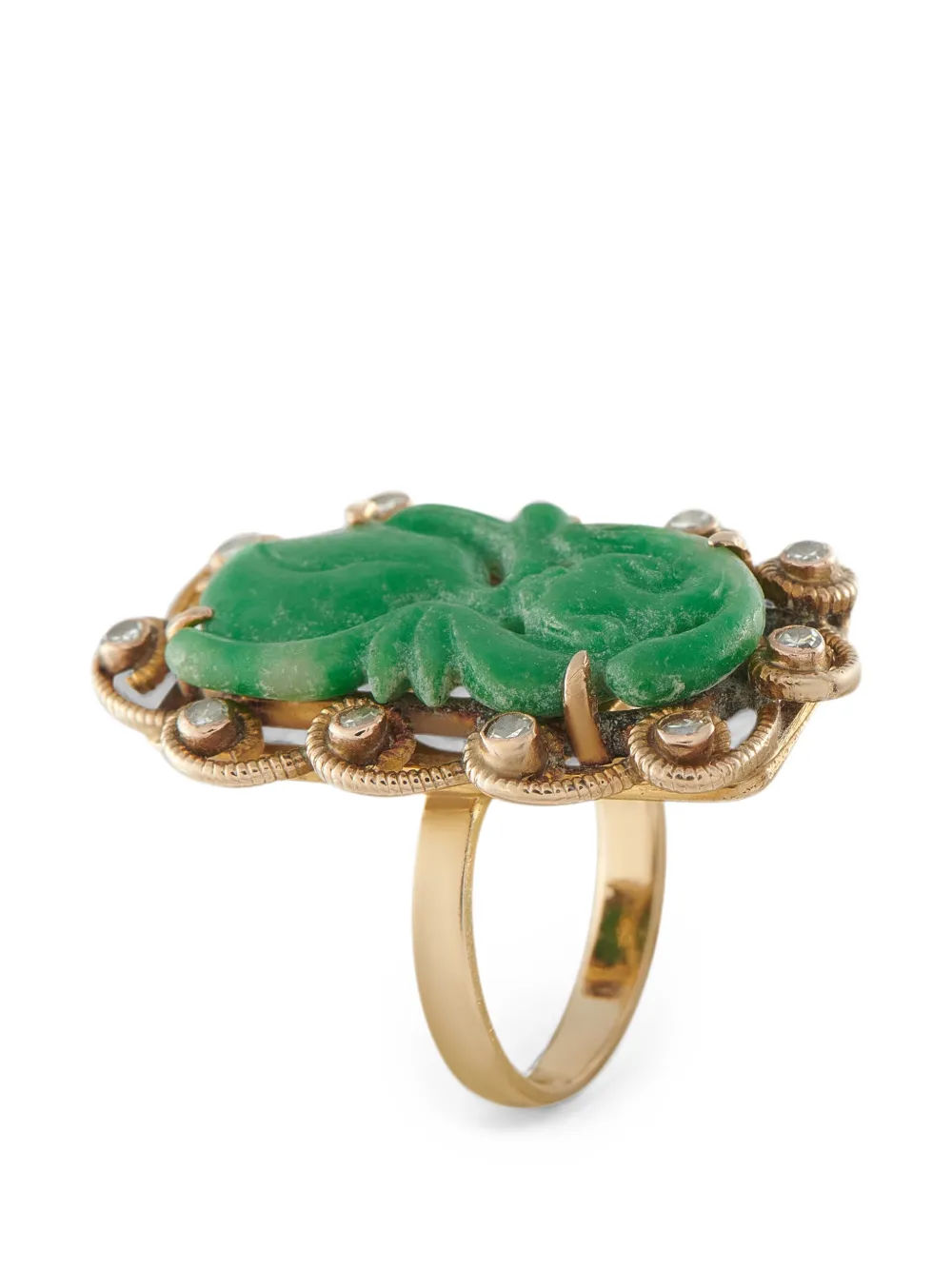Pre-owned Lb Exclusive Jade Diamond Ring In 金色