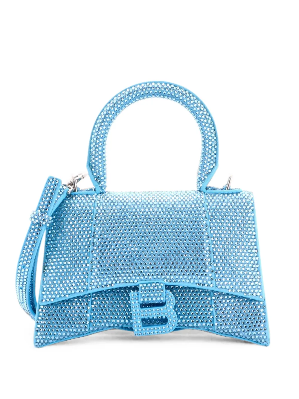 Balenciaga Pre-Owned Hourglass XS Umhängetasche aus Wildleder mit Kristallen - Blau