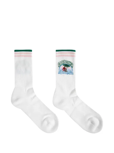 Casablanca white Palm Tree Emblem socks