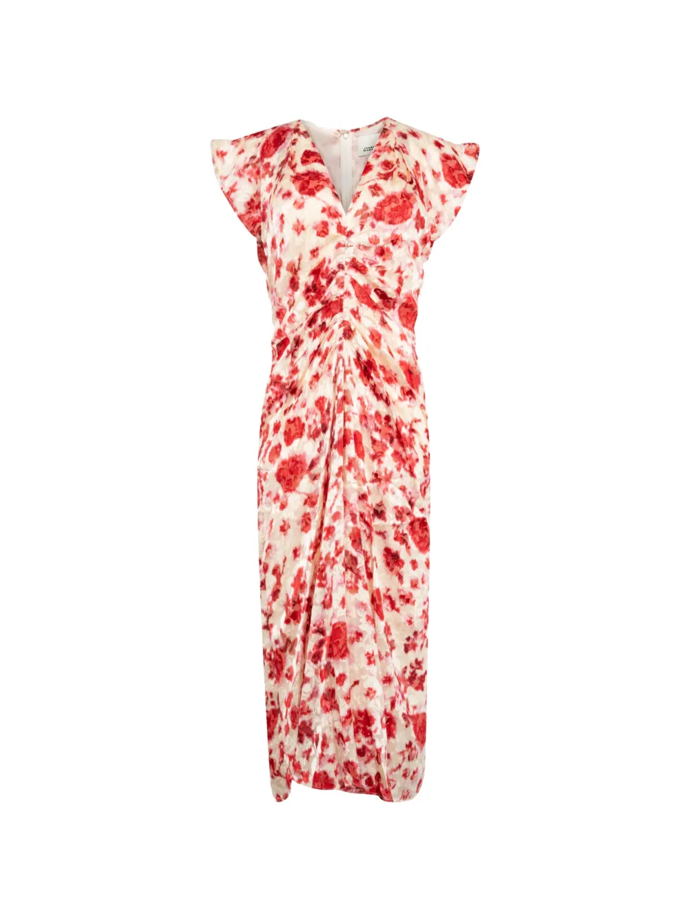 ISABEL MARANT floral-print ruched dress - Nude