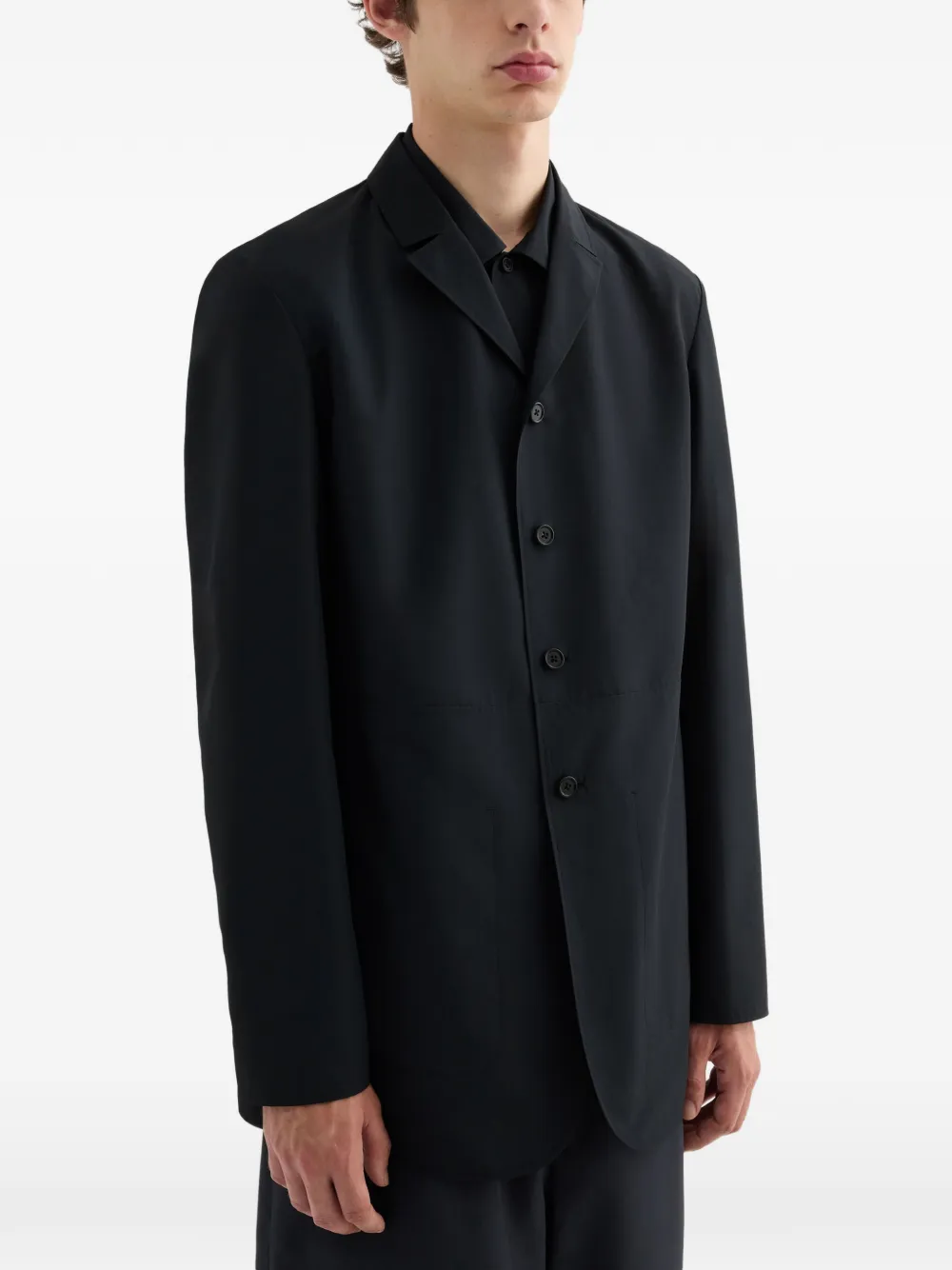 Jil Sander Gedeconstrueerd jack van gerecycled polyester Zwart