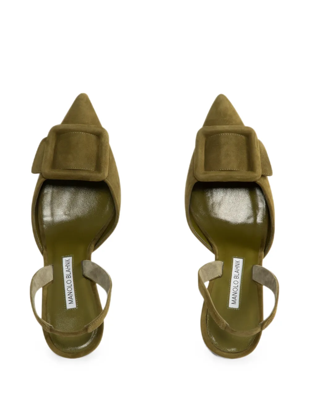 Manolo Blahnik Maysli buckle-detail mules Groen