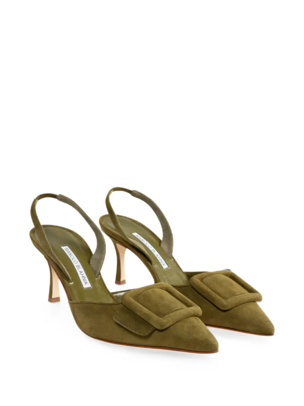 Manolo Blahnik Maysli buckle-detail mules Groen