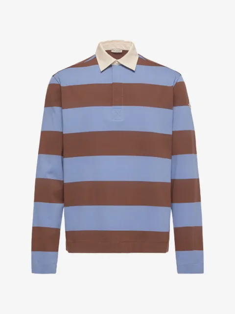 Moncler striped long-sleeve polo shirt