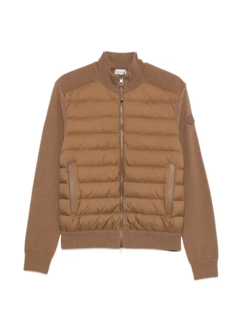 Moncler cárdigan con cremallera y panel acolchado