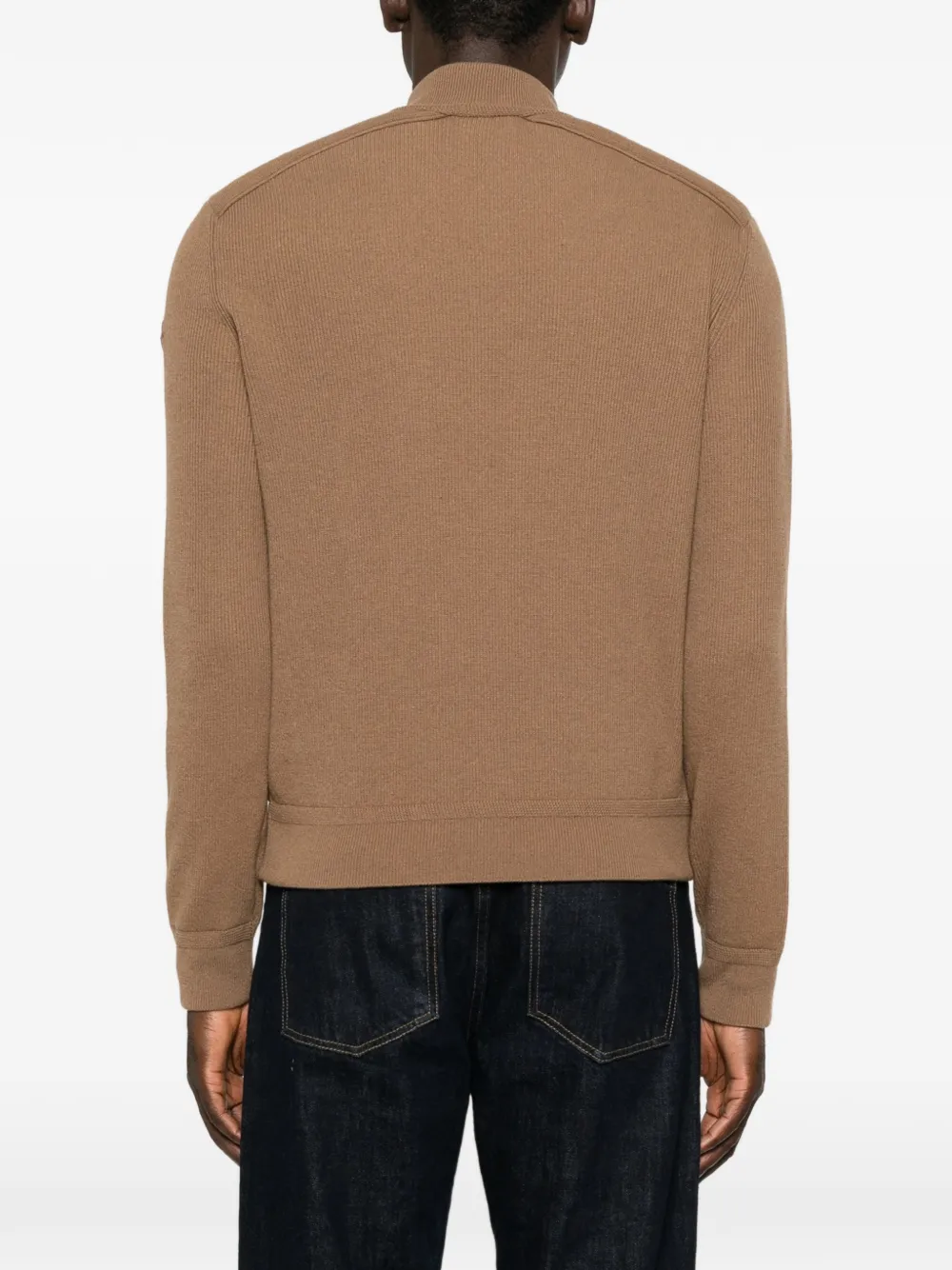 Moncler quilted-panel zip-up cardigan Bruin