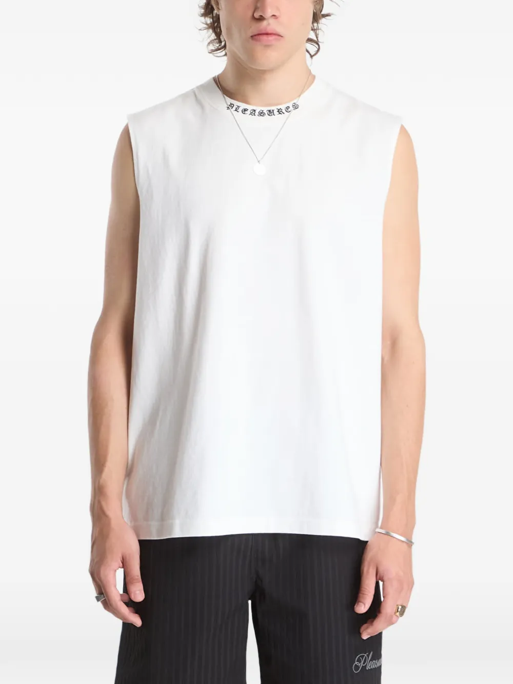 Pleasures Sorrow mouwloos T-shirt Wit