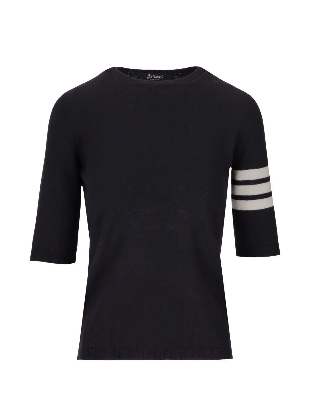 La-Rose striped-sleeve wool T-shirt