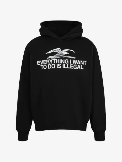 Pleasures Illegal graphic-print drawstring hoodie