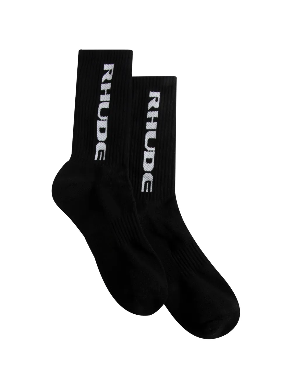 RHUDE Tripoli Racing sokken met logo-intarsia Zwart