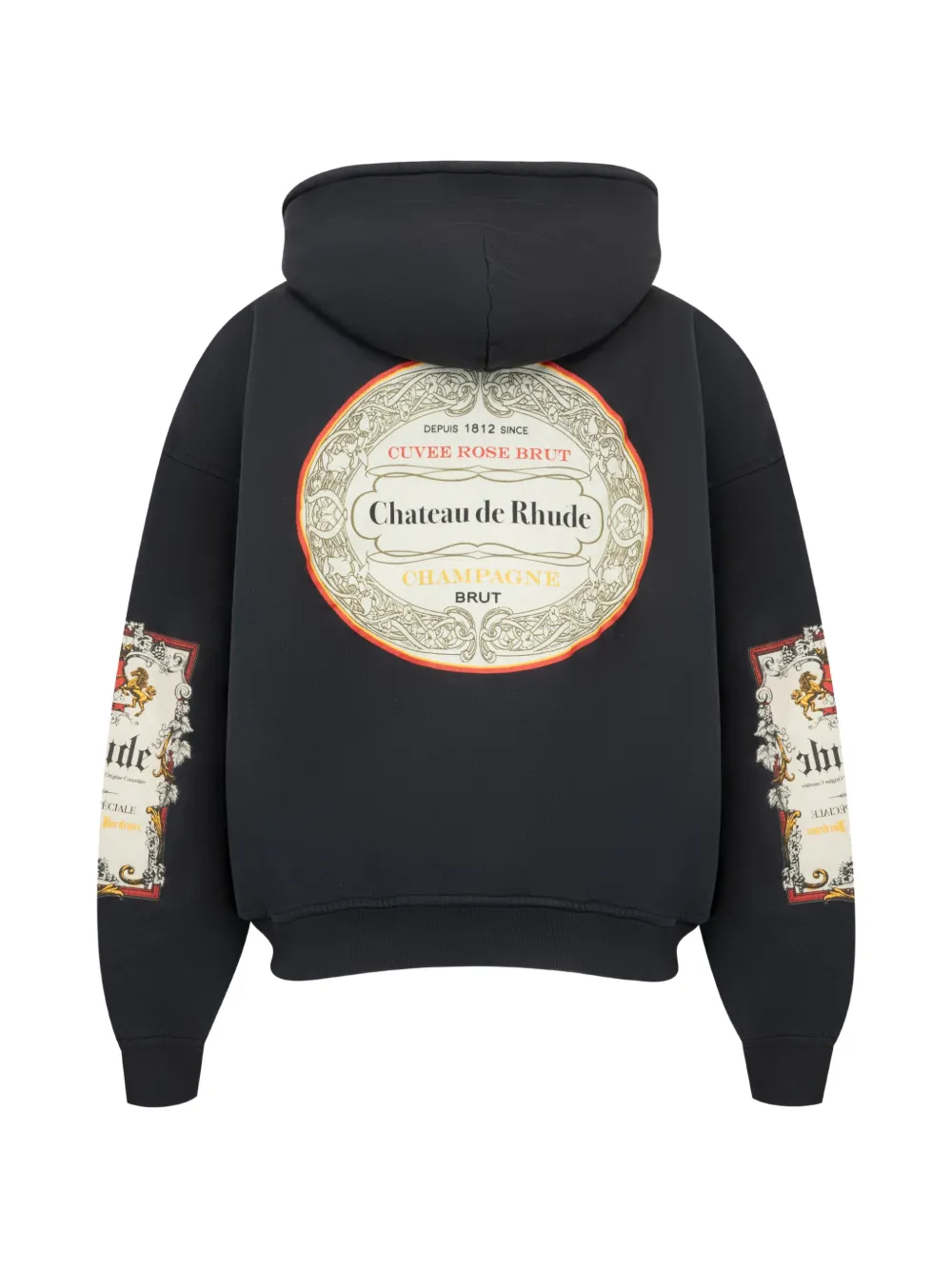 RHUDE Reserve hoodie met rits en logo-print Zwart