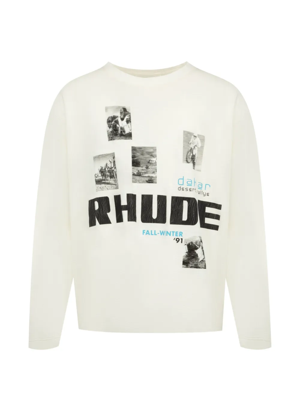 RHUDE Winter 91 Rallye long-sleeve T-shirt - Bianco